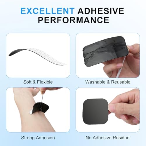 TENS Unit Reusable Electrode Pads for EMS Muscle Stimulator Massager, Self-Adhesive Latex-Free TENS Pads with Upgraded Self-Stick Performance for Electrotherapy, 10 Pairs 3 Sizes 2.0mm Pin - Image 3