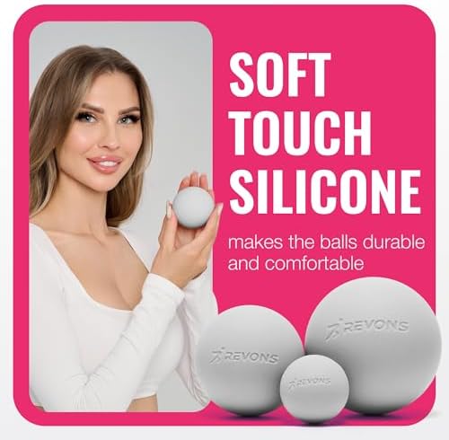 3 in 1 Massage Ball Set - Lacrosse Balls for Myofascial Release, Back Pain Relief, Face Fitness, Trigger Points, Yoga, Physical Therapy, Muscle Recovery and Soft Deep Tissue Massage (Gray) - Image 3