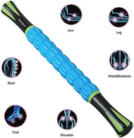 YANSYI Professional 9-Roller Deep Tissue Massage Stick - Portable Muscle Recovery Roller for Athletes, Relieves Post-Workout Soreness & Leg/Back Pain - Portable Physio Tool (Blue 2) - Image 6