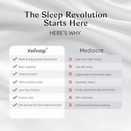 Silk Sleep Mask for Women and Men, Side Sleeper, 22 Momme Pure Mulberry Silk Total Blackout 100% Mulberry Eye Mask with Adjustable Headband Full Size, Eye Masks for Sleeping and Travel - Image 3