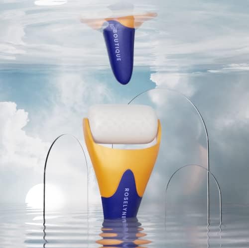 ROSELYNBOUTIQUE Ice Roller for Face &Gua Sha Facial Tools - Fine Lines Puffiness Facial Massager Skin Care Tools Self Care Gifts for Men Women (Orange Blue) - Image 7