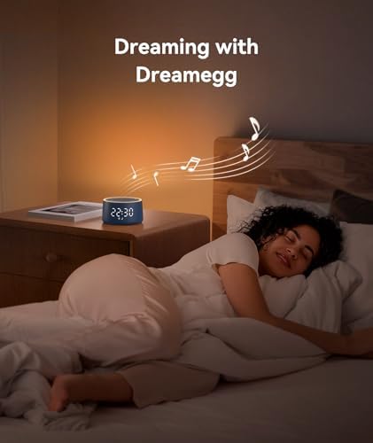 Dreamegg Sound Machine & Alarm Clock - White Noise Machine with 7 Wake-Up Sounds, 0-100% Dimmable, Night Light, Sound Machine for Sleeping, Office, Home, Travel Essentials Gift, Navy - Image 3
