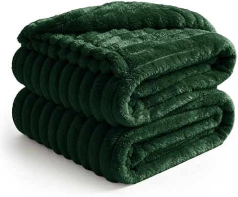 BEDELITE Ribbed Full Size Blanket for Bed, Forest Green, 84"x90" by BEDELITE