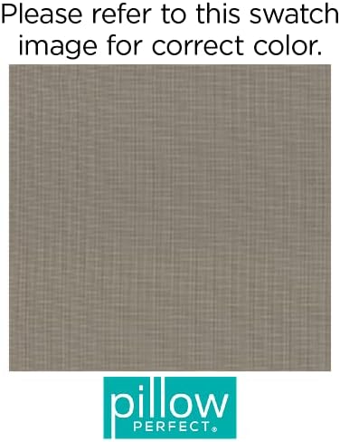 Pillow Perfect Monti Chino Solid Indoor/Outdoor Throw Pillow Plush Fill, Weather and Fade Resistant, Throw - 18.5" x 18.5", Grey, 2 Count - Image 5