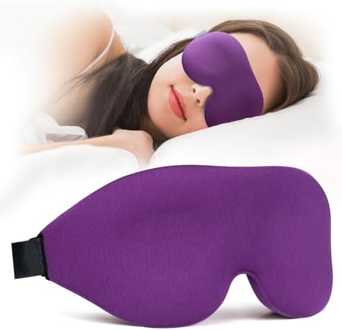 NEWVANGA Sleep Mask for Back and Side Sleeper, Travel Eye Cover, Purple by NEWVANGA