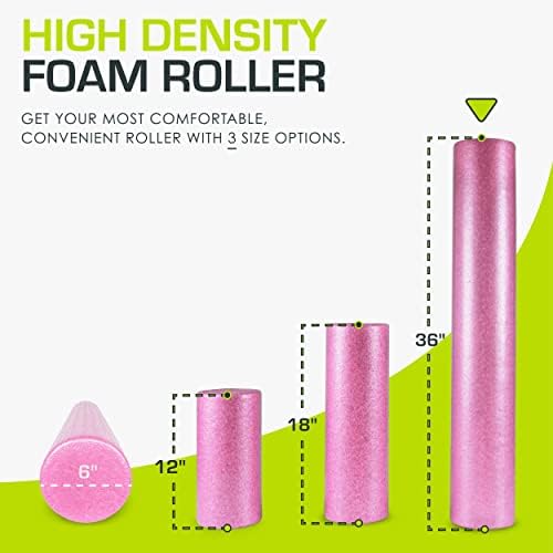 ProsourceFit High Density Foam Rollers 36 - inches long,Firm Full Body Athletic Massage Tool for Back Stretching, Yoga, Pilates, Post Workout Muscle Recuperation, Pink - Image 2