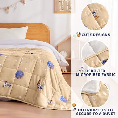 anfie Weighted Blanket(40"x60" 7lbs) Weighted Blanket Cooling Blanket for Resting,Throw Size Breathable Blanket with Premium Glass Bead(Space Beige) - Image 2
