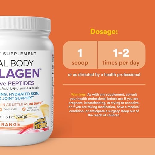 Natural Factors Total Body Collagen, Orange, 500 g (38 Servings) - Image 3