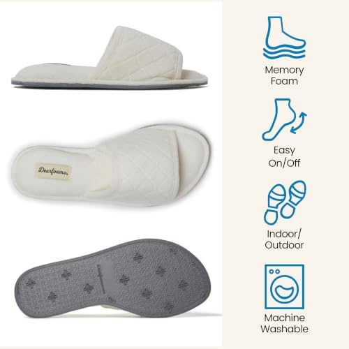 Dearfoams womens Slipper Memory Foam Summer House Shoe Beatrice Terry Slide - Image 3