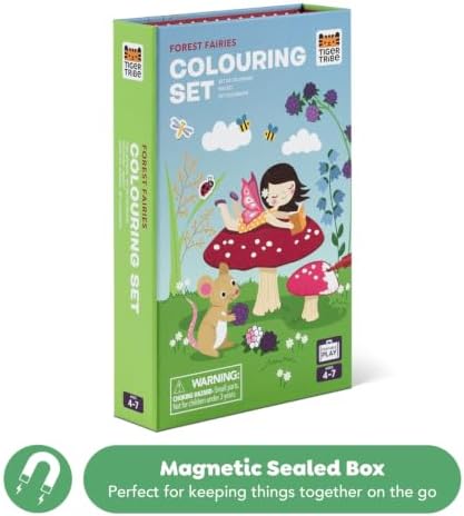 Tiger Tribe Coloring Set - Forest Fairies, Activity Set for Kids, incl. Stickers & Markers Portable Storage Box, Perfect for Travel, Great Gift - Image 5