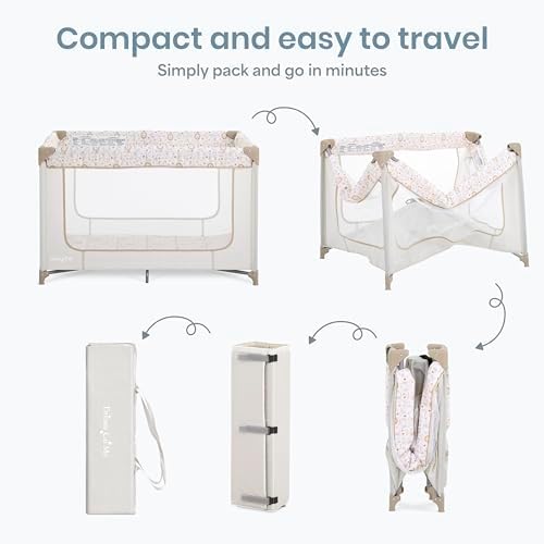 Dream On Me Zodiak Portable Playard, Compact for Travel, Carry Bag, Beige - Image 4