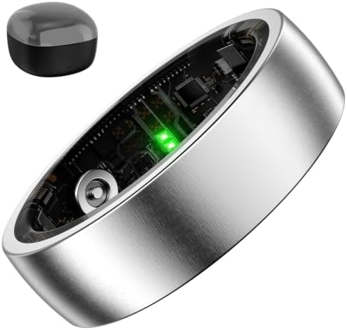 Smart Ring Women Men, Fitness Tracker, No Subscription, Sleep, Silver 7 by Unknown