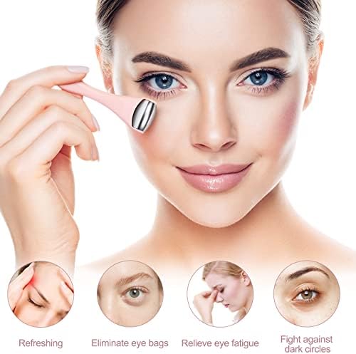 MAANGE Mini Eye & Face Rollers for Eye Massager, Stainless Steel Eye Ice Roller for Relief Puffiness Migraine Skincare Facial Roller (Pink) - Image 5