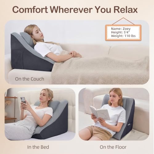 Vekkia 21” Back Rest Pillow with Dual-Layer Foam for Reclining and Sitting - Image 7