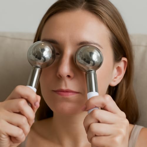 Ice Roller for Face Ice Globes Eye Massager Facial Roller Tools Stainless Steel Cryo Globes Long-Lasting Cold Therapy for Eyes, Hot Flashes, Body Skin Care for Puffiness, Wrinkles - Image 6