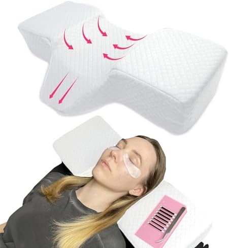 Lash Pillow, Memory Foam Eyelash Pillow for Lash Beds, White by XOLLOZ