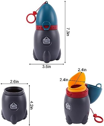Portable Potty for Kids – Leak-Proof Rocket Travel Urinal for Boys & Girls, Lightweight Road Trip Essential for Car, Camping, Potty Training, Easy-Clean Reusable Pot(Deep Blue) - Image 5