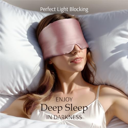 Zenssia 100% Mulberry Silk Sleep Mask Eye Mask for Men and Women, Light Plum - Image 3