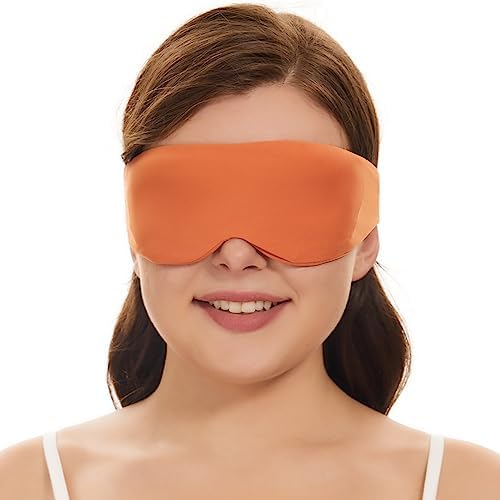 ALASKA BEAR Side Sleeper Sleep Mask, Patented, 100% Blackout, Tangerine by ALASKABEAR