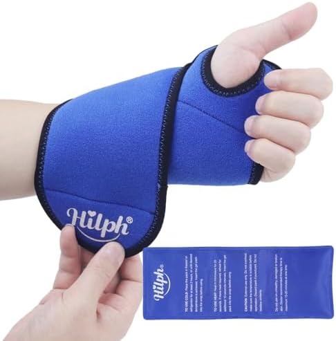 Hilph Wrist Ice Pack Wrap, Carpal Tunnel Relief Wrist Brace with Gel Pack by Hilph