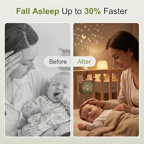 Baby White Noise Sound Machine Sleep Soother with Portable Star Projector - Image 3