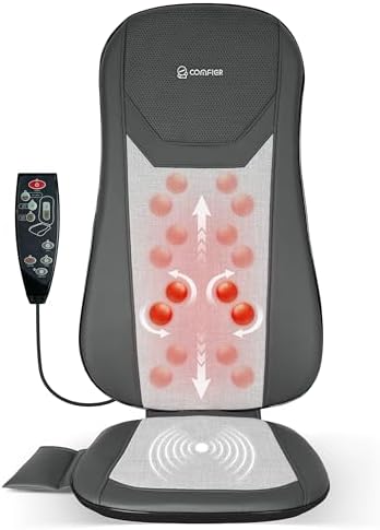 COMFIER Shiatsu Full Back Massager for Chair with Heat, with 2 Shiatsu Speeds,Heated Chair Massage Pad with Spot,Seat Cushion,Neck Massager,for Home Office use,Gifts for Women Men Mom Dad by COMFIER