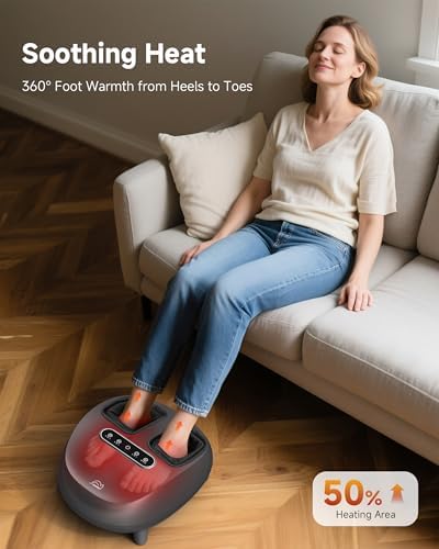 Snailax Foot Massager with Heat and Compression, Shiatsu Foot Massager for Neuropathy and Plantar Fasciitis, Deep Kneading, Rolling, Remote Control, Fits up to Size 14 - Image 5