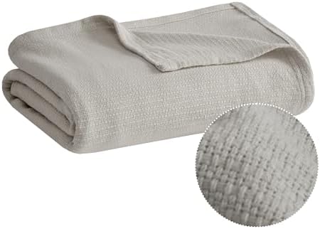 Madison Park 100% Cotton Breathable King Size Blanket for Bed, Grey by MADISONPARK