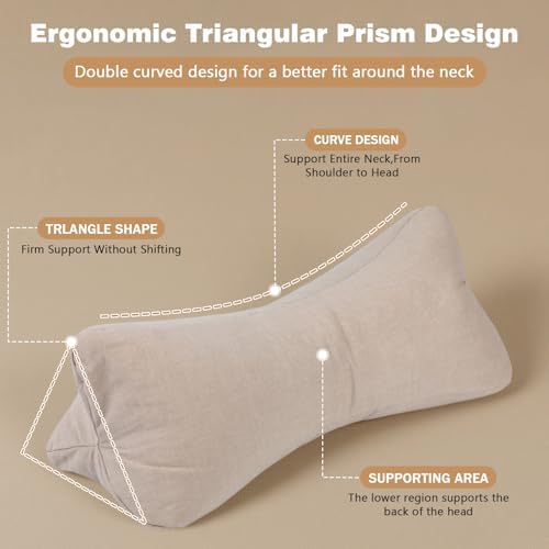 Buckwheat Neck Support Pillow Triangular Cylinder Bolster Pillow 16"x 5.5" - Image 3