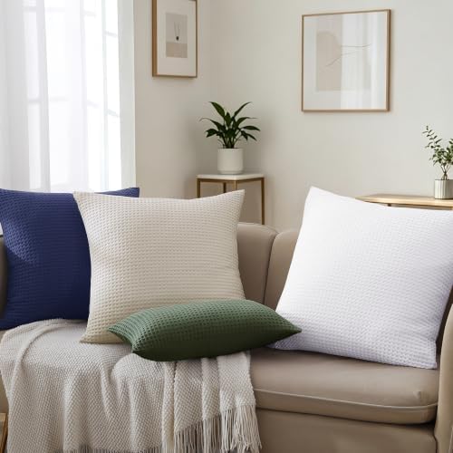 100% Egyptian Cotton 600 TC Waffle Weave Throw Pillow Covers 2 Pack - Image 7