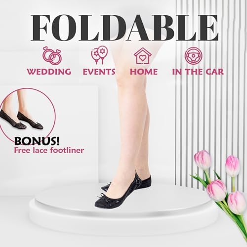 Foldable Flats for Women, Portable Ballet Shoes for Wedding &Travel Comfort - Image 4