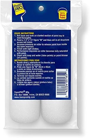 FOAM PRO 00165 4-Inch Roller Oils and Clears Refills, Fine Finish, 2-Pack - Image 2