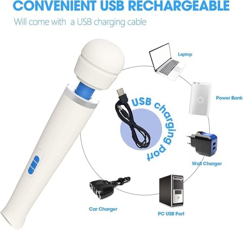 Therapeutic Cordless Massager - Powerful Massage Tool Handheld 8 Speeds 20 Patterns - Rechargeable Hand Massagers for Sore Muscles - Hand Held Massage Tool for Neck & Back - Image 4