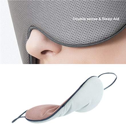 Sleep Mask, DMaos Sleep Aid Super Soft Air Eyes Pillow, Milk Silk and Warm Cloth Sides, Adjustable Slip Hold Strap to Ears - Gray + Pink - Image 3