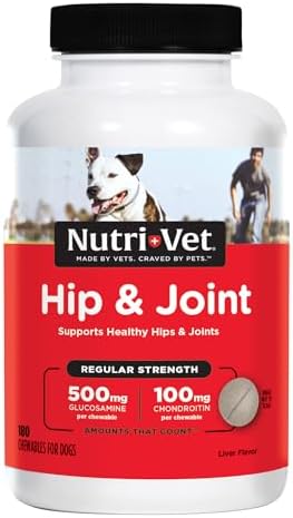 Nutri-Vet Hip & Joint Dog Supplement, 500mg Glucosamine, 180 Count by Nutri-Vet
