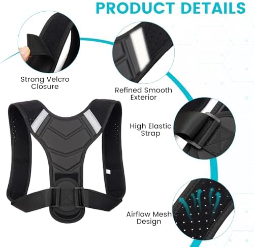 Posture Corrector for Men & Women, Adjustable Back Brace & Straightener for Office, Home & Daily Use, Relieve Back Pain, Prevent Hunching & Slouching, Comfortable & Breathable, M - Image 3