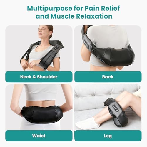 Nekteck Shiatsu Neck Massager with Heat for Pain Relief, NOT Cordless - Image 5