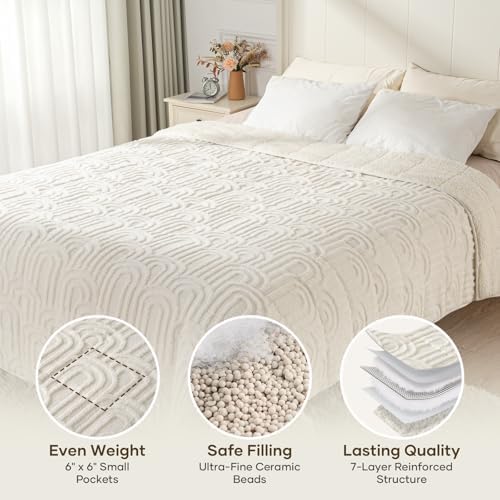 Cottonblue Weighted Blanket for Adults King Size 15lbs 80"x87" Soft Sherpa - Image 4
