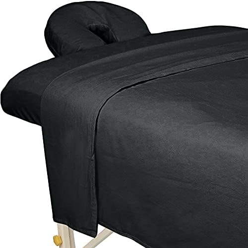 ForPro Premium Flannel 3-Piece Massage Sheet Set, Black by ForProProfessionalCollection