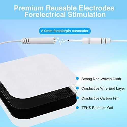 TENKER TENS Unit Replacement Pads 2x2" Reusable TENS Electrode Pads - 20PCS 3rd Gen Latex-Free Self-Adhesive Electrotherapy Patches Compatible with AUVON, Etekcity, Nicwell Care TENS - Image 3
