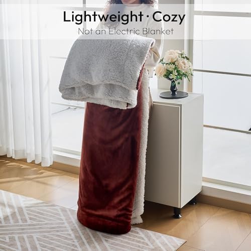 NANPIPER Warm Sherpa Blanket Queen Size for Bed, Soft Fleece for Winter, Fuzzy Plush Throw Gift for Women, Chocolate Brown 90x90 Inches - Image 6
