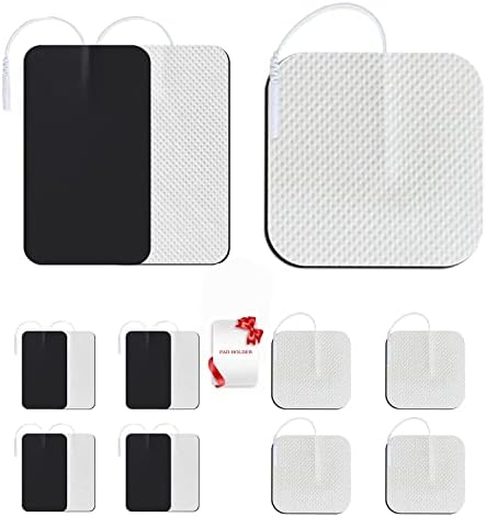 Extra Large TENS Unit Replacement Pads, 8-2" X 4", 4-4" X 4"，Multiple Sizes TENS Unit Pads with Pad Holder, Reusable and Self-Adhesive Electrodes Pads by Melede
