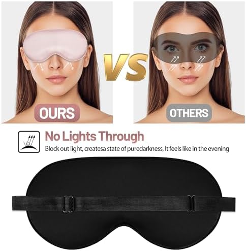 Silk Sleep Mask, Blackout Eye Mask for Sleeping with Adjustable Strap - Image 4