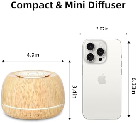 SEEDSEEL 300ML Essential Oil Diffuser 8 Hours Run Time, Aromatherapy Diffuser with Remote Control,7-Color LED for Home - Image 4