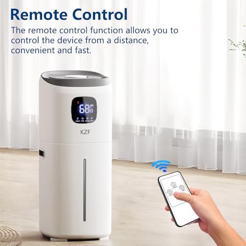 KZF Humidifiers for Bedroom, 15L Large Room Humidifier, 2000 Sq.ft Coverage, 72Hrs Runtime, Top Fill, 26dB Quiet, 3 Mist Levels & Diffuser, Auto Shut-Off, Ready for Baby Nursery Home and Plants - Image 3