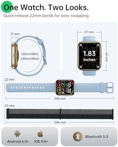 Smart Watch (Android & iPhones), 1.83" HD Alexa Built-in Smart Wacthes for Women Men With Heart Rate Monitor, Sleep/Step Tracker, 120+ Sport Modes Fitness Watch for Women, IP68 Waterproof Sport Watch - Image 7