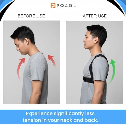 Adjustable Posture Corrector Brace for Men Universal Fit Upper Back, Shoulder & Clavicle Support, Helps Improve Posture & Relieve Neck, Shoulder & Back Pain (Patented Design) - Image 5