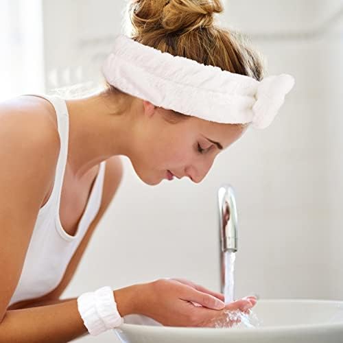 WHAVEL 6PCS Spa Headband and Wristbands Set, Face Wash Headband Wrist Bands for Washing Face Makeup Skincare Hair Band Skin Care Accessories Tools - Image 5