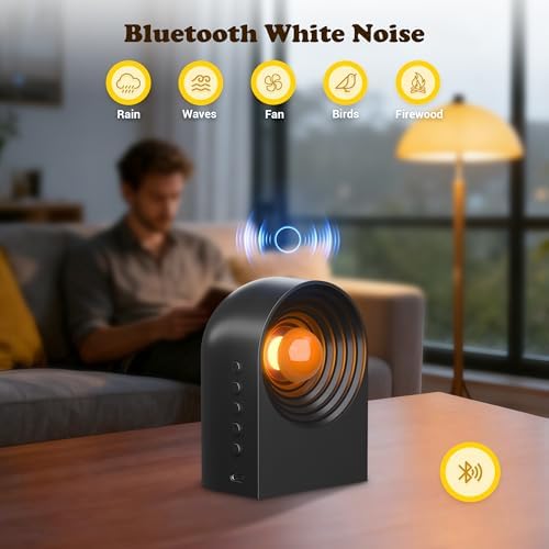 UNEEDE White Noise Sound Machine with Bluetooth Functionality, Night Light, Portable Bluetooth Speaker with Noise Canceling for Office & Sleeping, Meditation, Gathering (Black) - Image 3