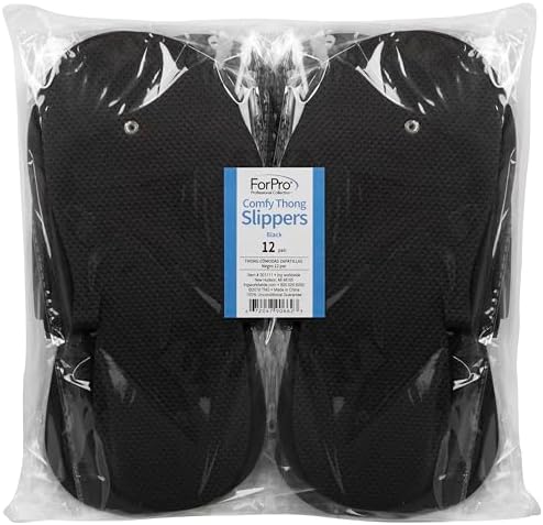ForPro Professional Collection Comfy Pedi Slippers, Disposable Foam Pedicure Slippers for Nail Salons and Spas, Individually-Wrapped, 12-Pair - Image 5